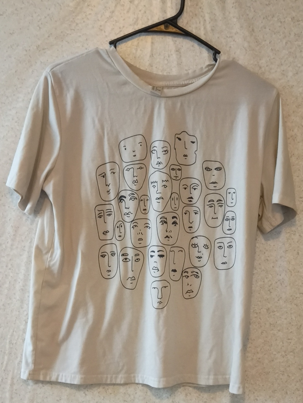 Women’s Cream Graphic Face Print Tee